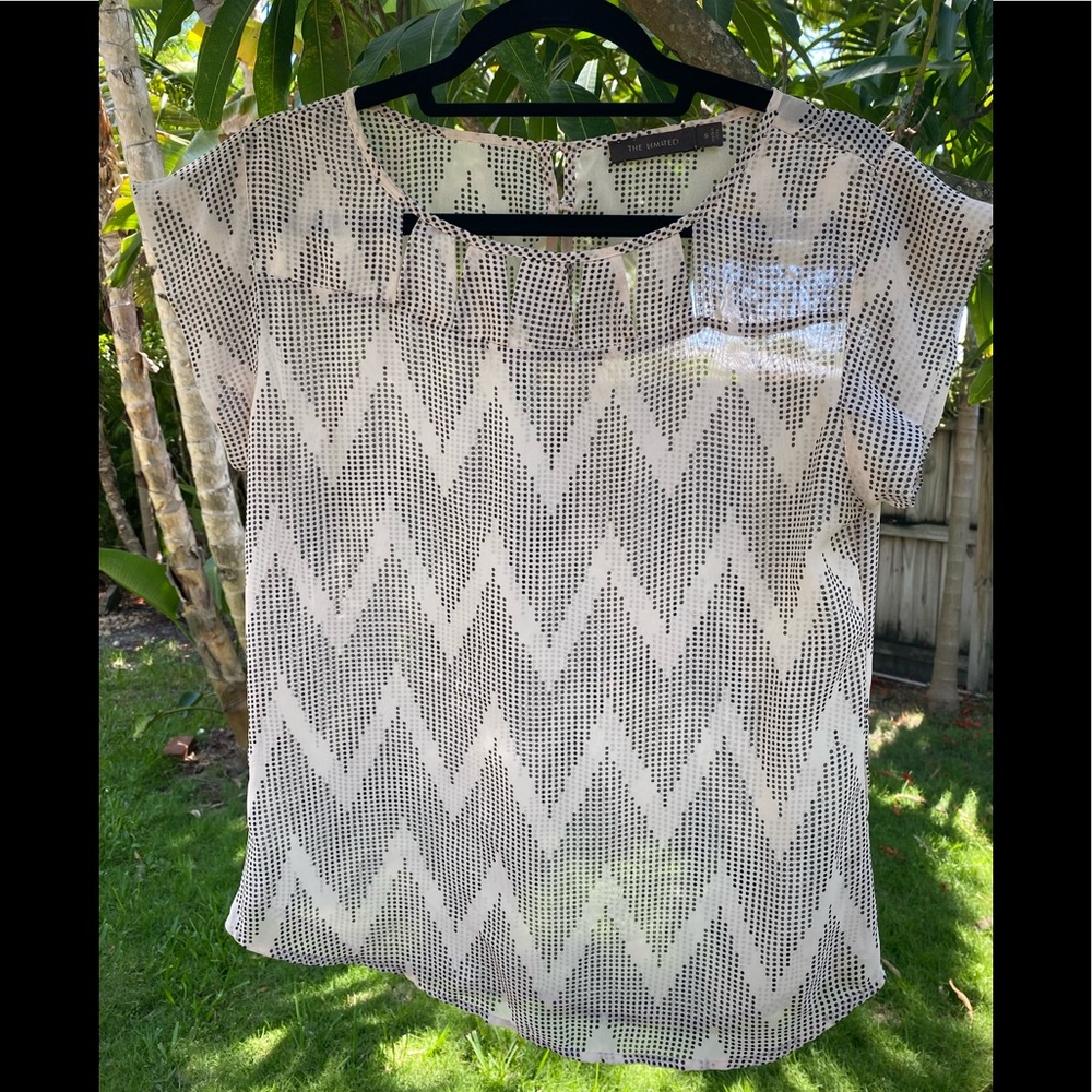 Cream abstract dots blouse